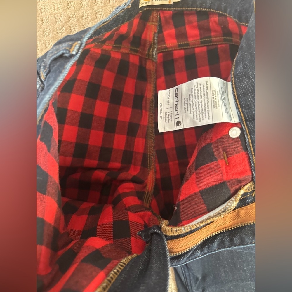 Carhartt Women’s ORIGINAL-FIT BLAINE FLANNEL-LINED JEAN Size 8 Regular - Picture 10 of 10